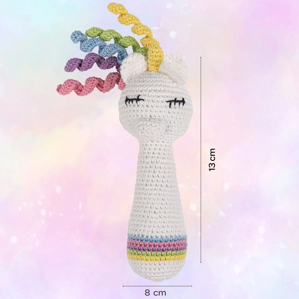 Crochet Ring Rattle Toy - Suitable for 0 month & above premium cotton yarn Tiger