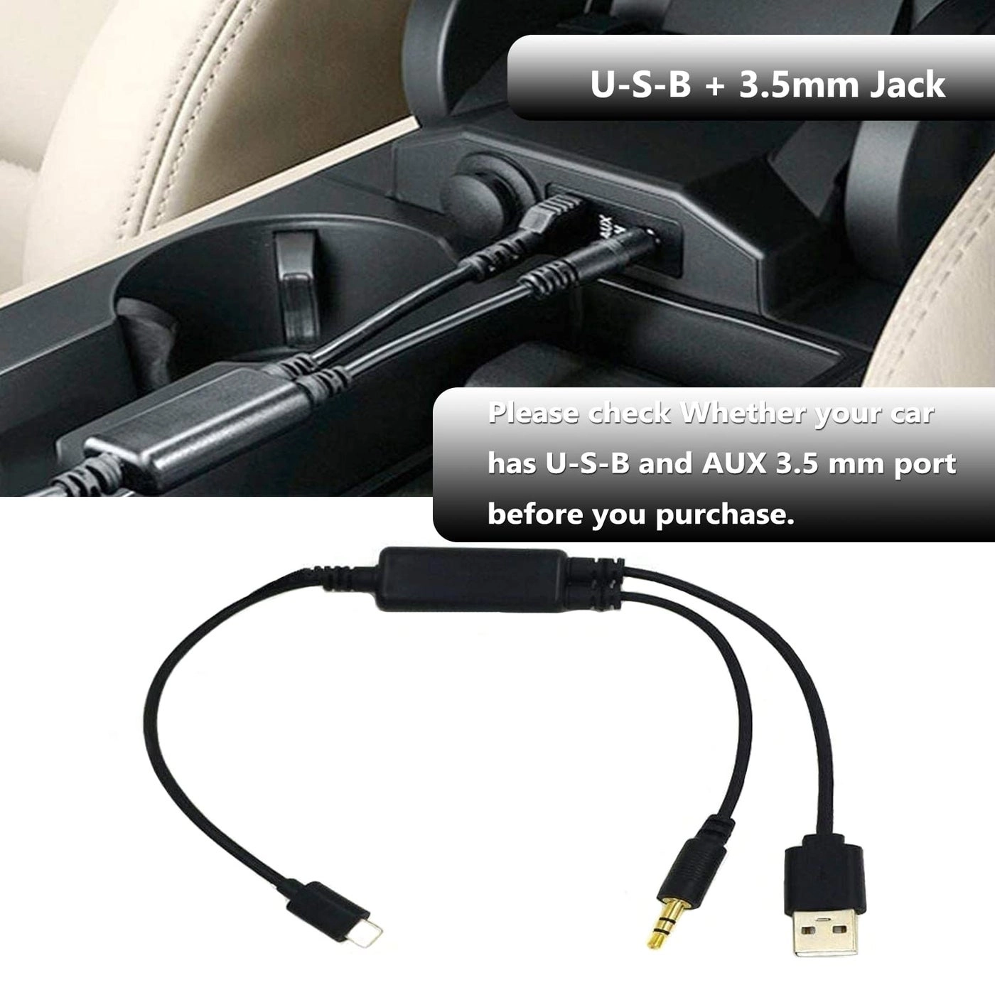 Auxillary Input Connector Car AUX Cable - 3.5mm