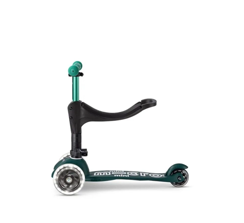 Mini 3 in 1 Deluxe Eco 3-Wheel Kick Scooter – 120mm LED + Seat