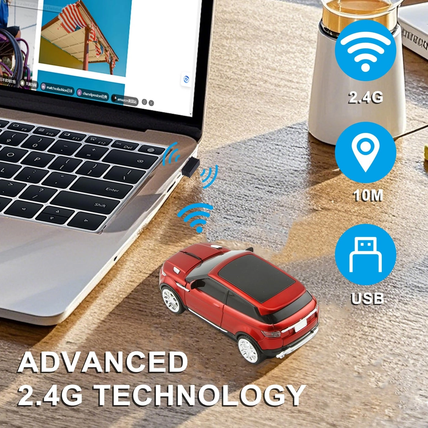 Mini Ergonomic Sport Car Mouse - Wireless