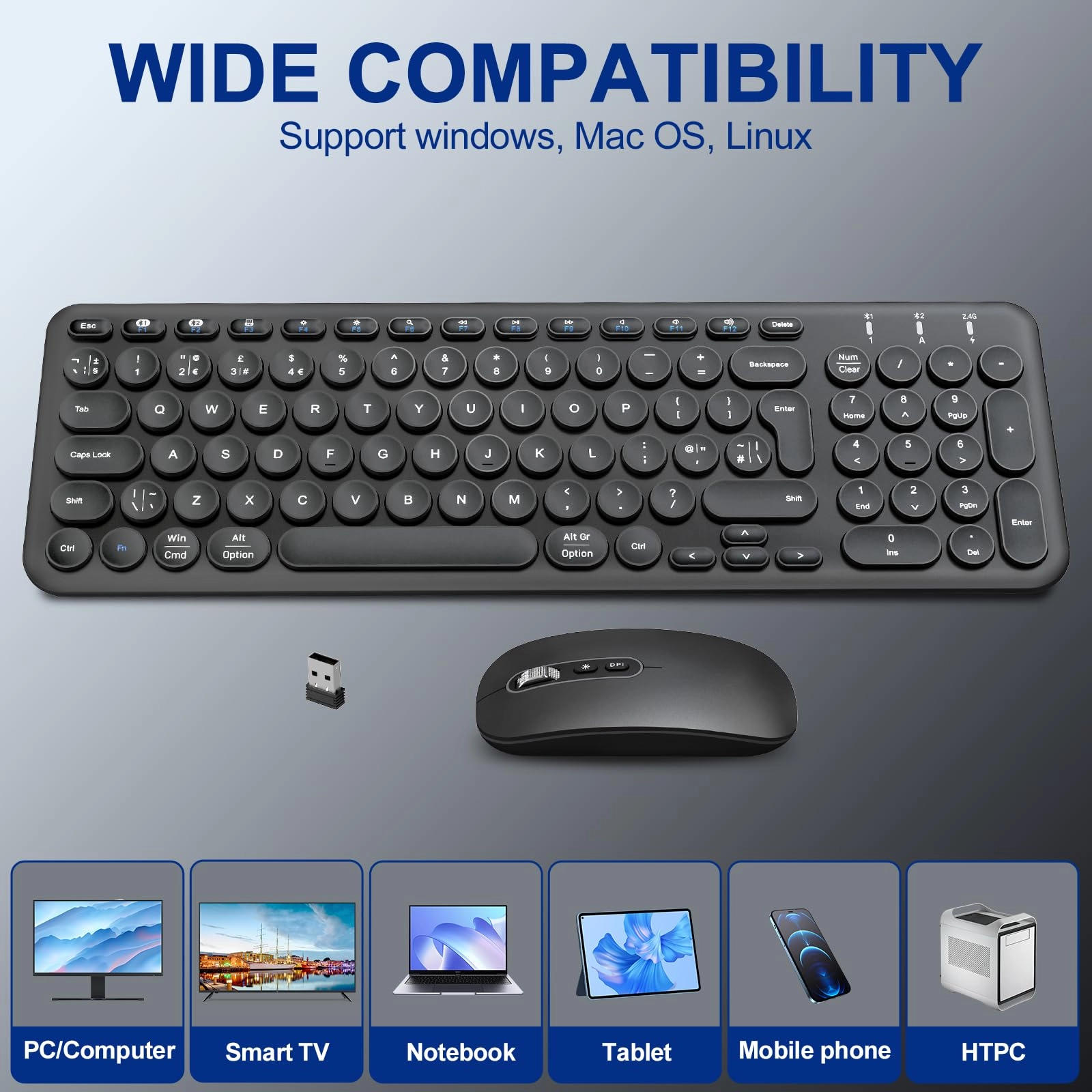 Wireless Keyboard Mouse Combo - UK Wireless