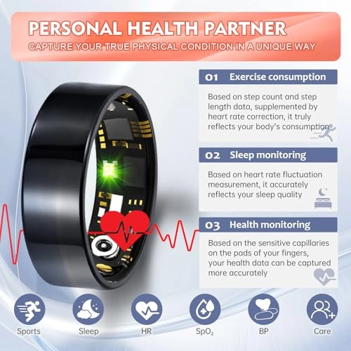 Smart Ring - Heart Rate Blood Oxygen Sleep Monitoring