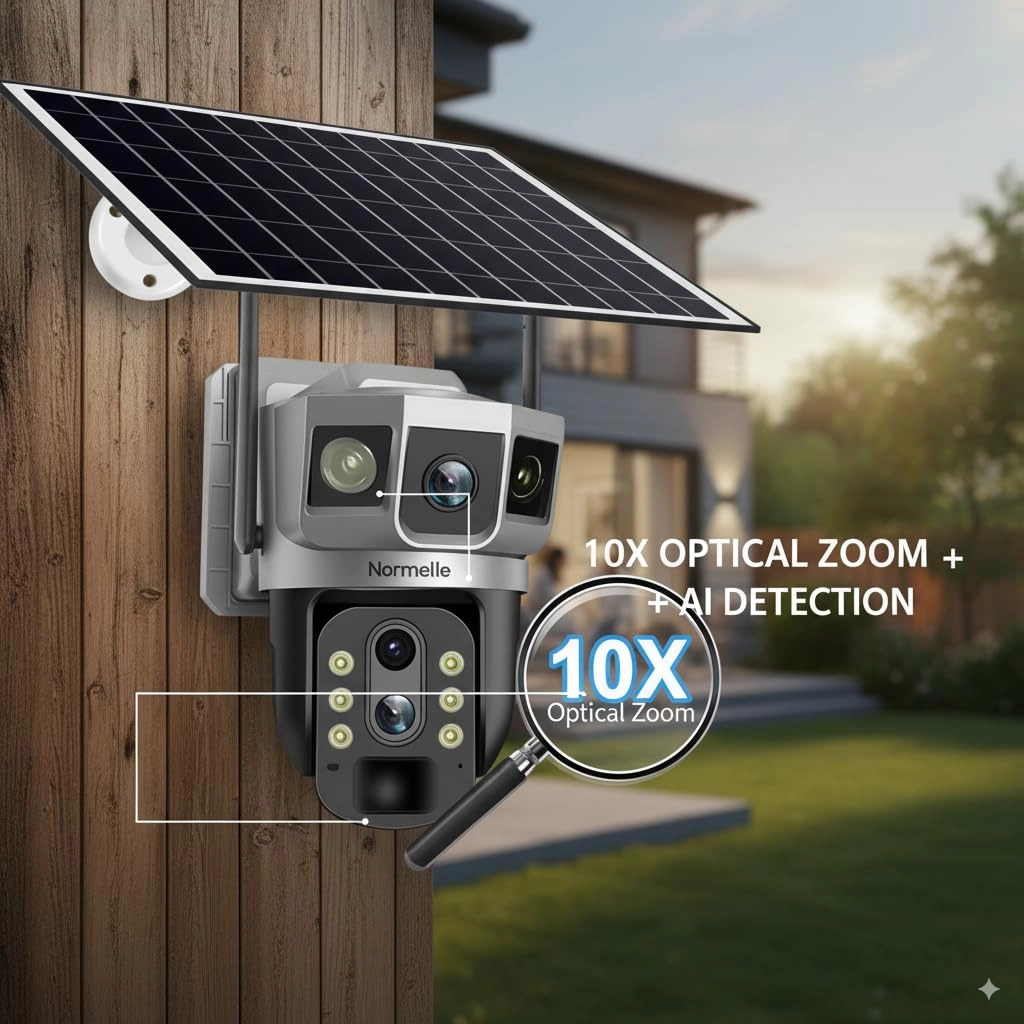 4g Solar Security Camera - 4MP Dual-Lens 4G Solar Powered
