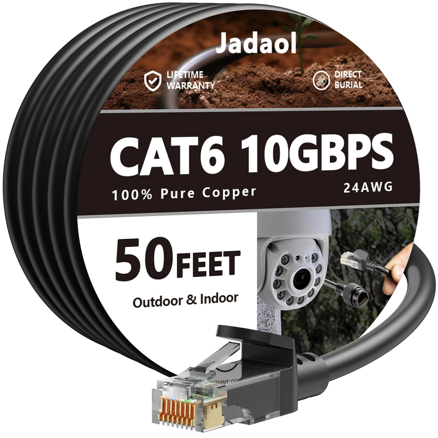Cat 6 Outdoor Ethernet Cable - 50 ft