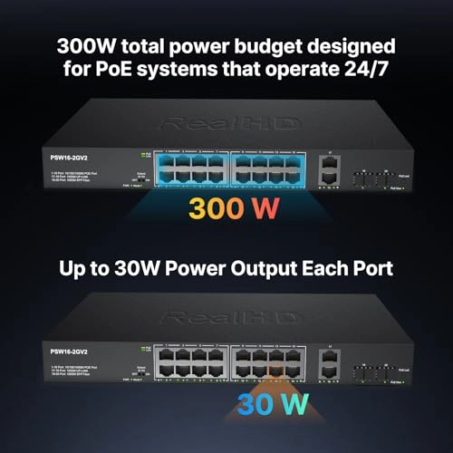 16 port poe gigabit switch 16-ports