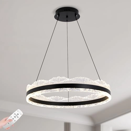 Single Ring White LED Chandelier - 3000K-6000K Dimmable