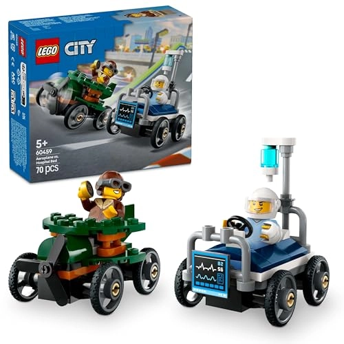 City Aeroplane + City Hospital Bed Race Car (60459)