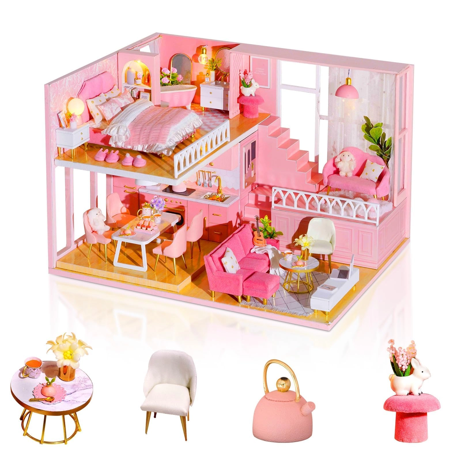 SYOSI Miniature Dollhouse Kit - Mermaid Princess 1:24 Scale