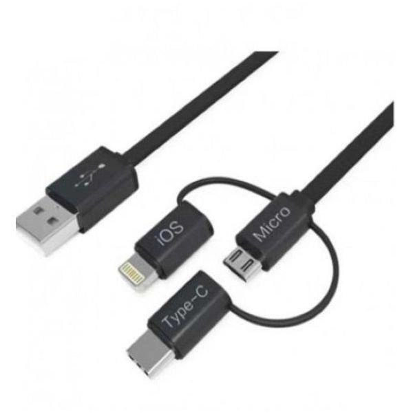 3-in-1 USB Cable Type-C to Lightning 1m
