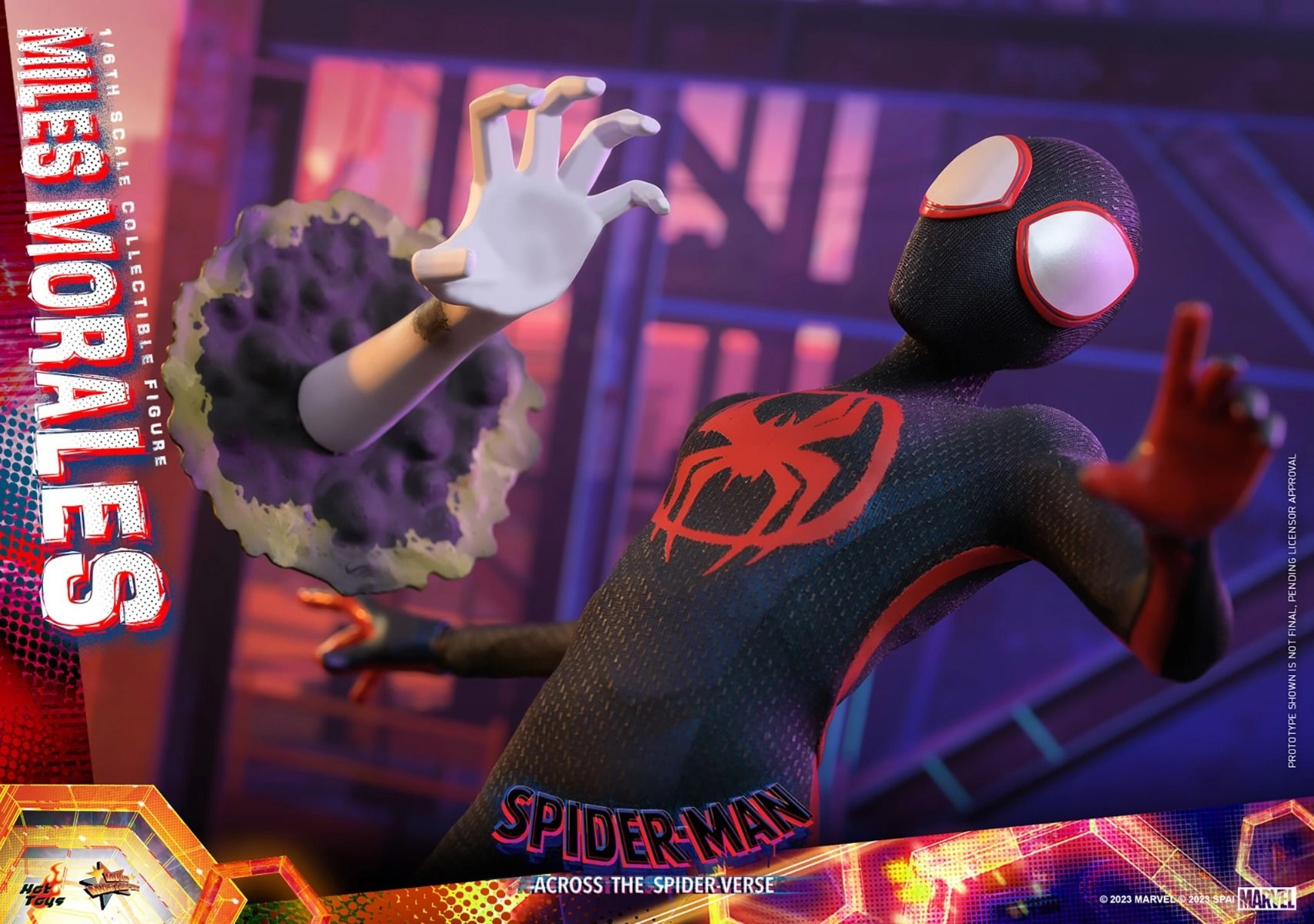 Miles G Morales - Spider-Man: Across the Spider-Verse Sixth Scale Action Figure - LED light-up Prowler gauntlets