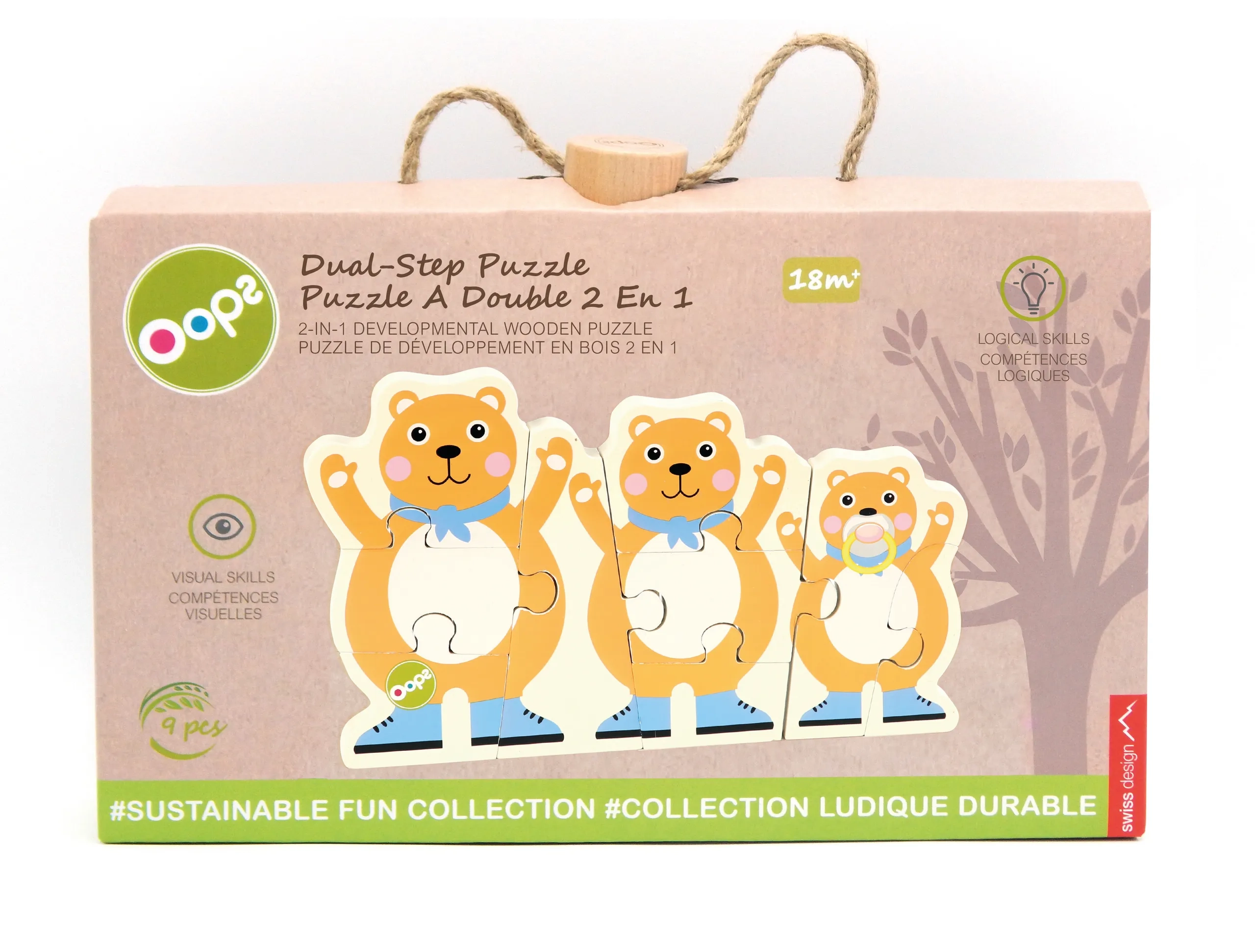 Dual-Step Puzzle Bear - 18 months+ 10 pieces