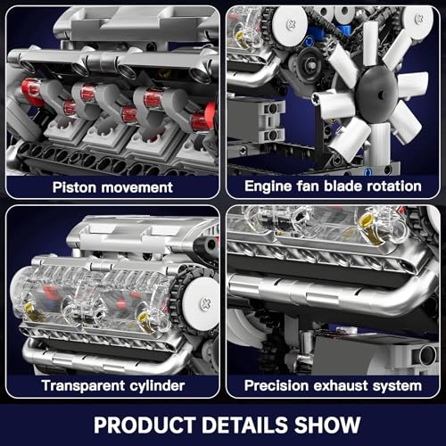 Technic Visible V-8 Engine - 535PCS
