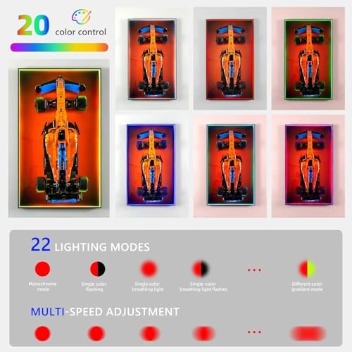 Display Wallboard - RGB Colorful LED Lights Compatible with Lego 42141