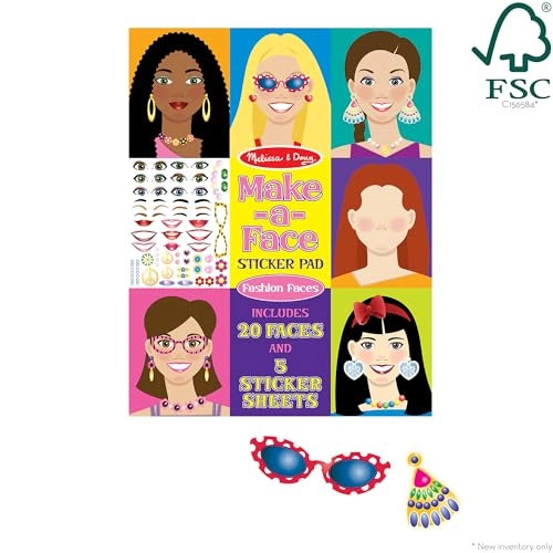 Make-a-Face Sticker Pad - Fashion Faces