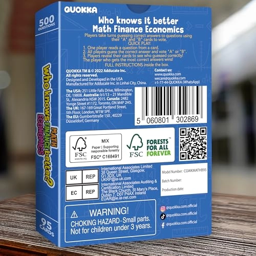 Who Knows Math, Finance, Economics Better? - STEM Card Game Educational Quiz