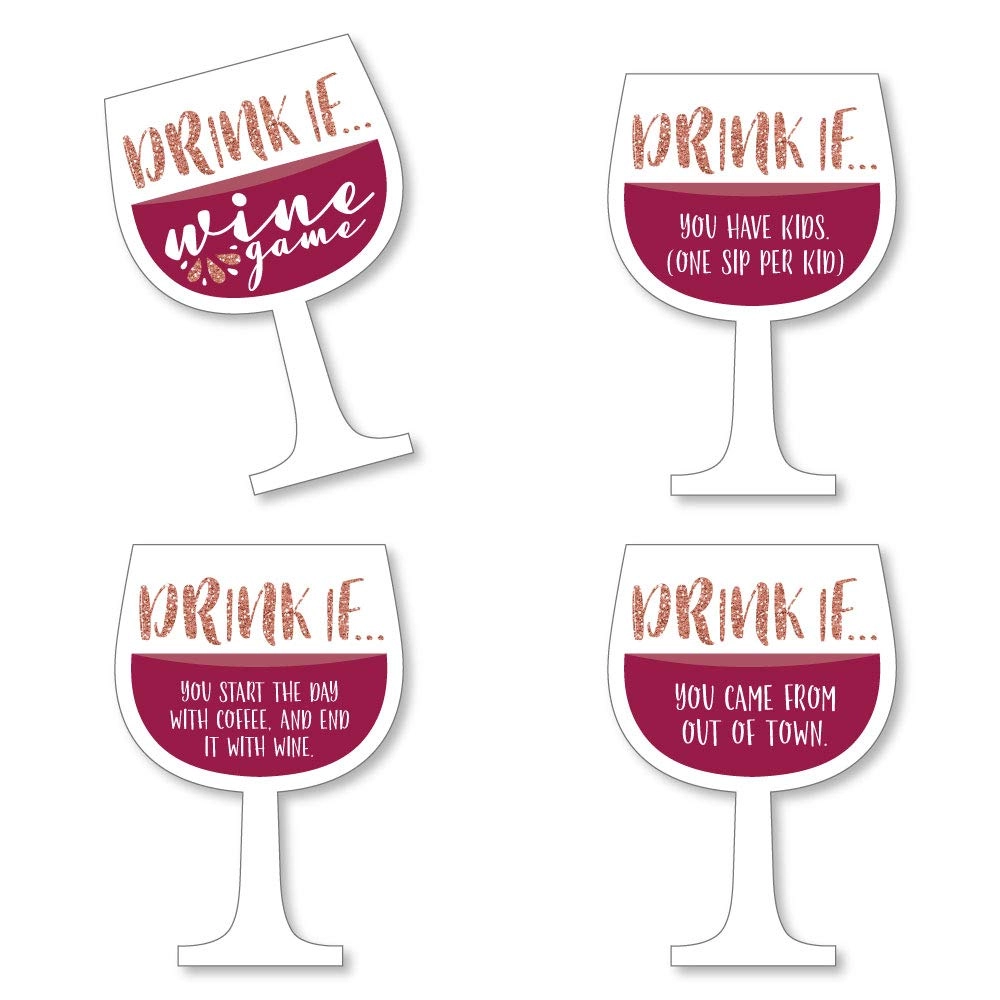 Big Dot of Happiness, LLC But First, Wine - Drink If Game - Adult 24 pieces