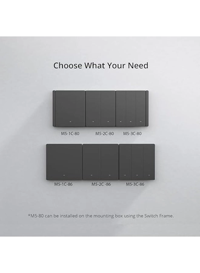 Smart Life WiFi Push Piano Switch - 2 Gang Neutral & No-Neutral Compatible