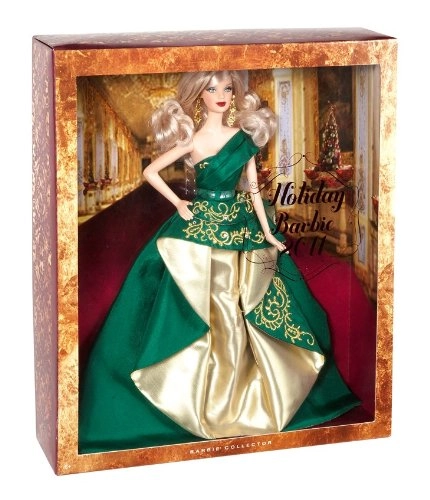 Barbie Collector 2011 Holiday Doll - Emerald Green Gold Chandelier Earrings