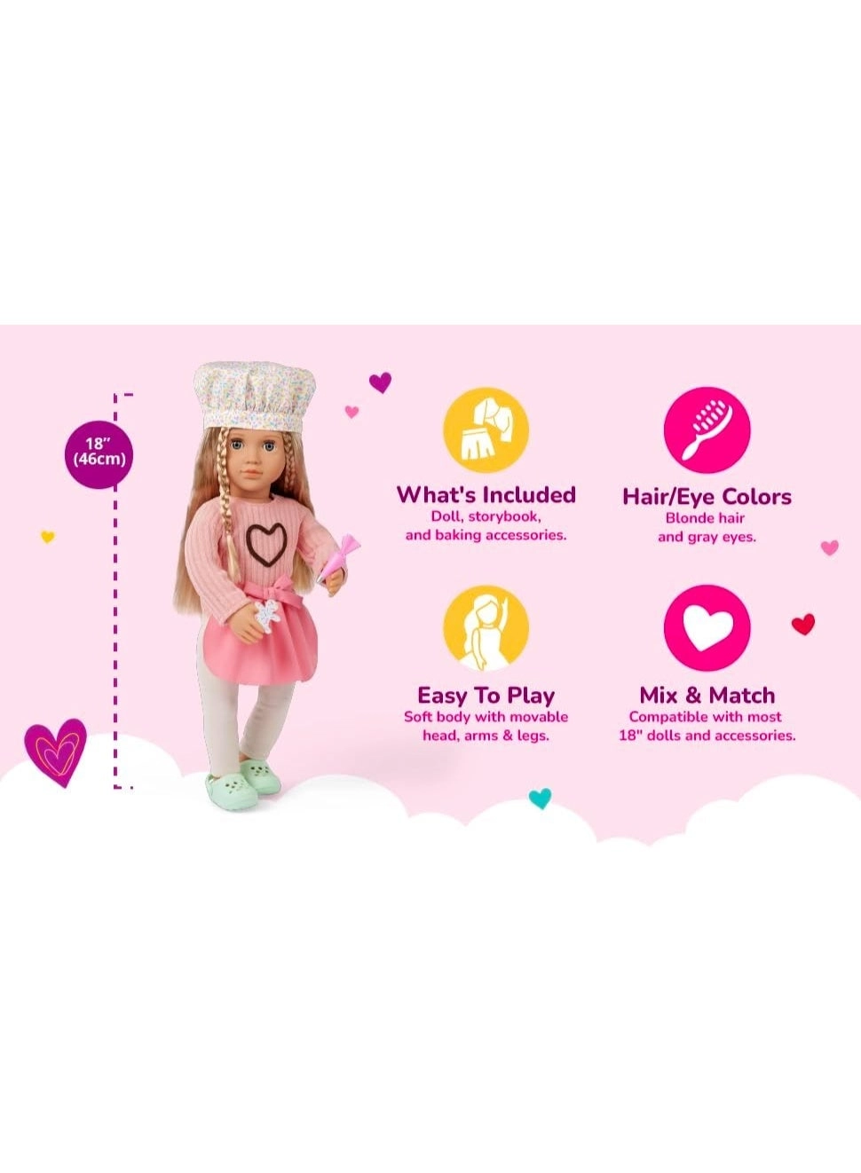 Emery Baking Doll - 18-inch light-blonde hair Ages 3+