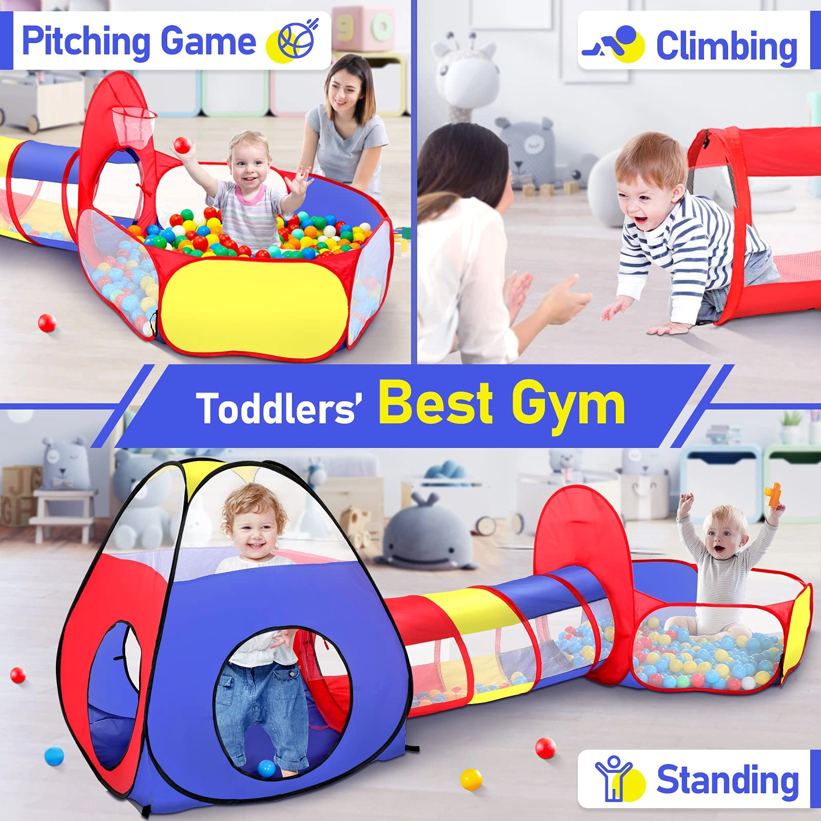 Play Tent + Ball Pit + Crawl Tunnel