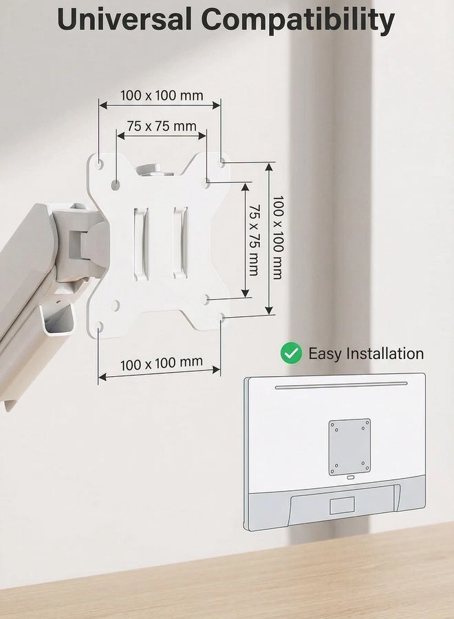 Dual monitor arm - 14-34 inch 75x75mm/100x100mm