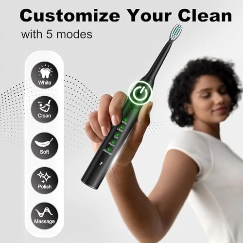 Rechargeable Electric Toothbrush - 8 Brush Heads 100 Day Battery Life