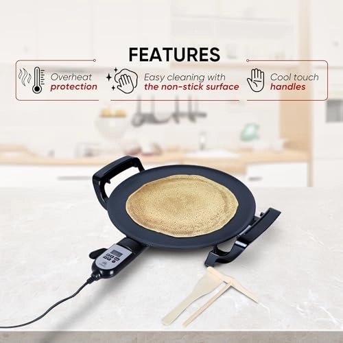 16" Electric Griddle - Digital Temperature Control Adjustable Heat Control Nonstick