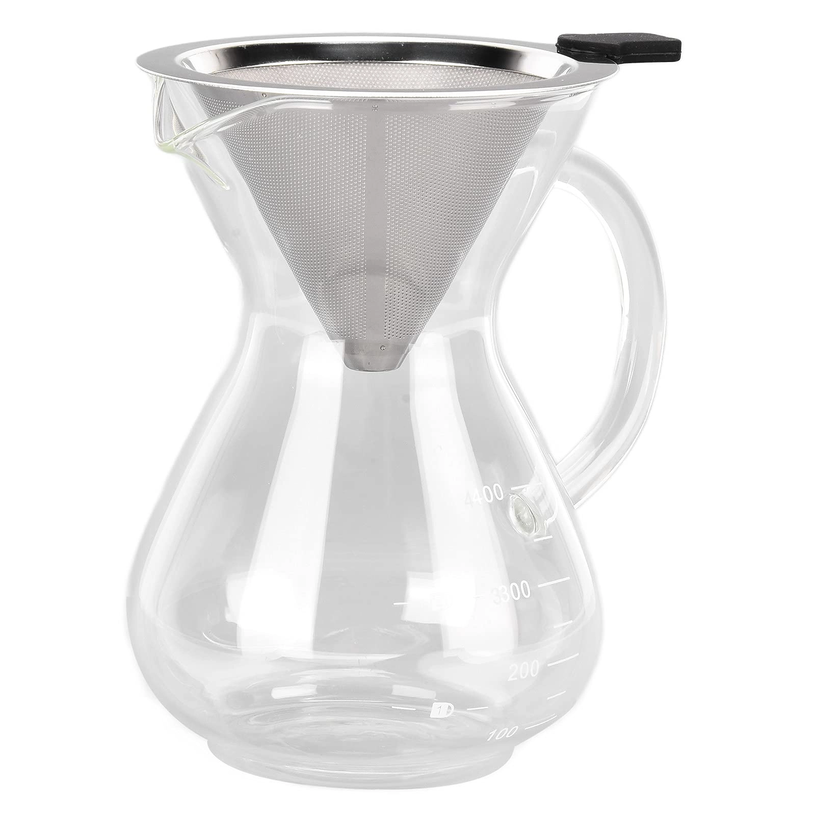 Coffee Teapot - High borosilicate glass + stainless steel 400 ml