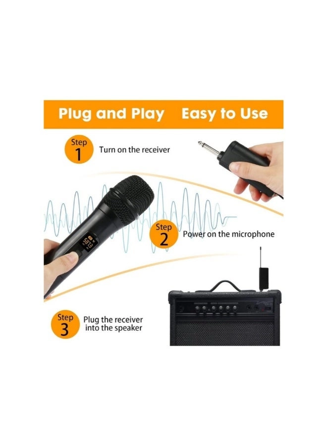 Wireless Karaoke Microphone 02 - Dual UHF Rechargeable Receiver
