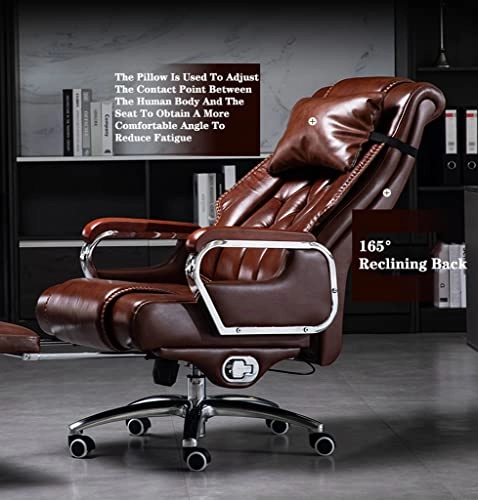 Desk Chair - PU Leather Brown High Back