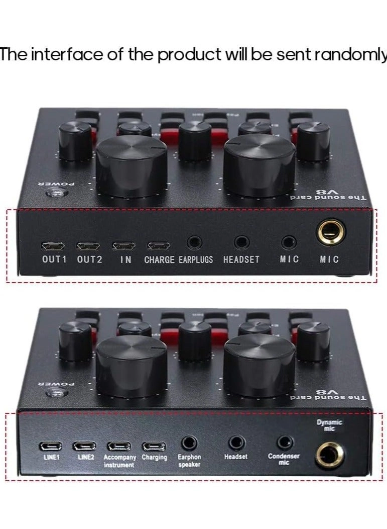 V8 - Multi-functional Live Sound Card USB Audio Interface