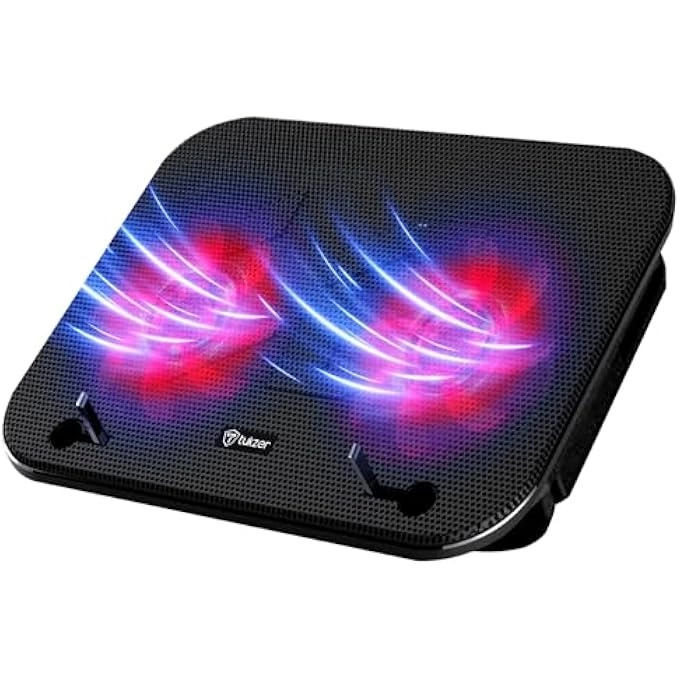 Tukzer LAPTOP COOLING PAD - 2-RED-LED FANS 10-TO-15.6-INCH