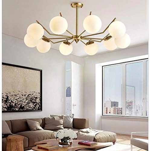 Modern Simple Chandelier - E14 10 head Copper