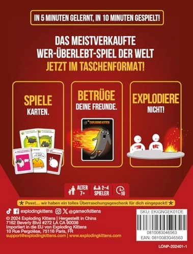 Exploding Kittens: Grab & Game - Card Game (German)