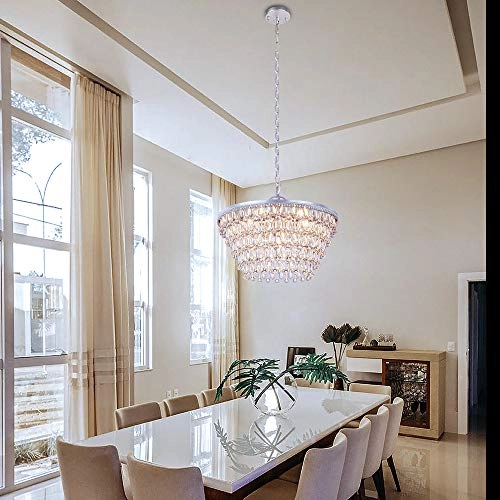 Crystal Chandelier - 6-Light 5 Tiers 20"W