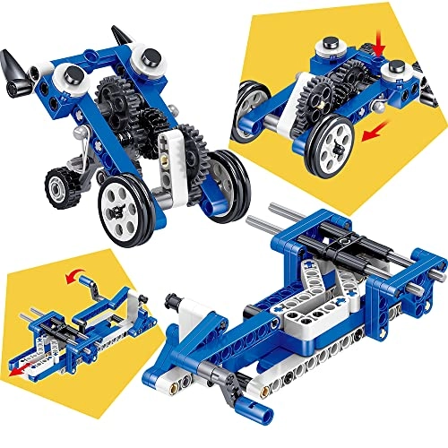 STEM Mechanics Gears Construction Kit - 3-in-1 173 pcs for ages 6+