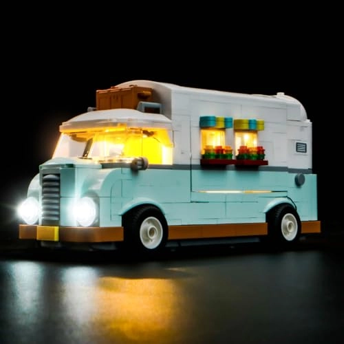 LED Light Set Compatible with Lego Friendship Camper Van Adventure 42663 - 3 light sources USB powered