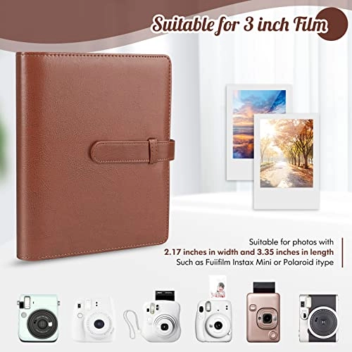 3.5x2.3" 256 Pockets PU Leather Photo Album