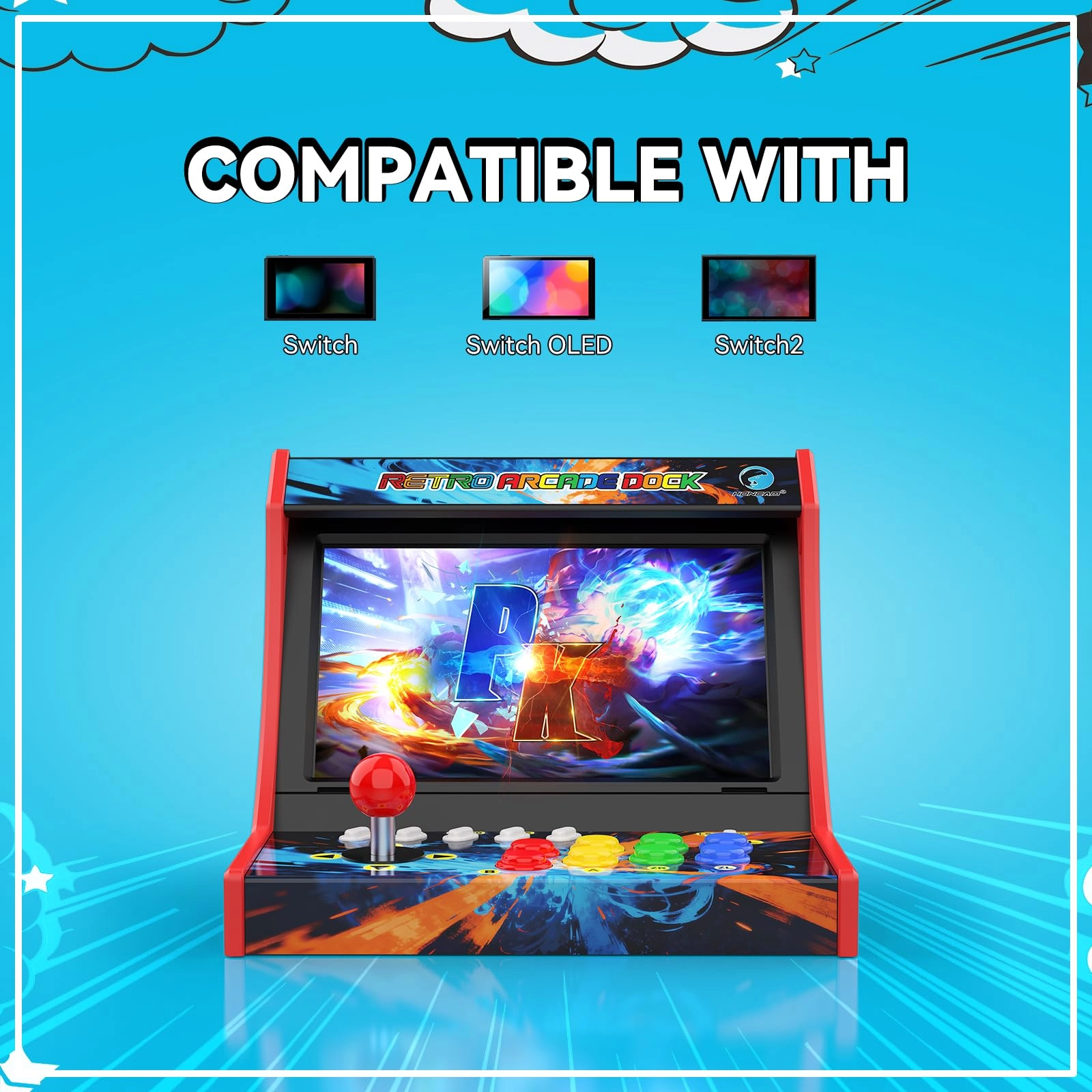 Retro Arcade Stick - Neon Switch 2/OLED/Switch