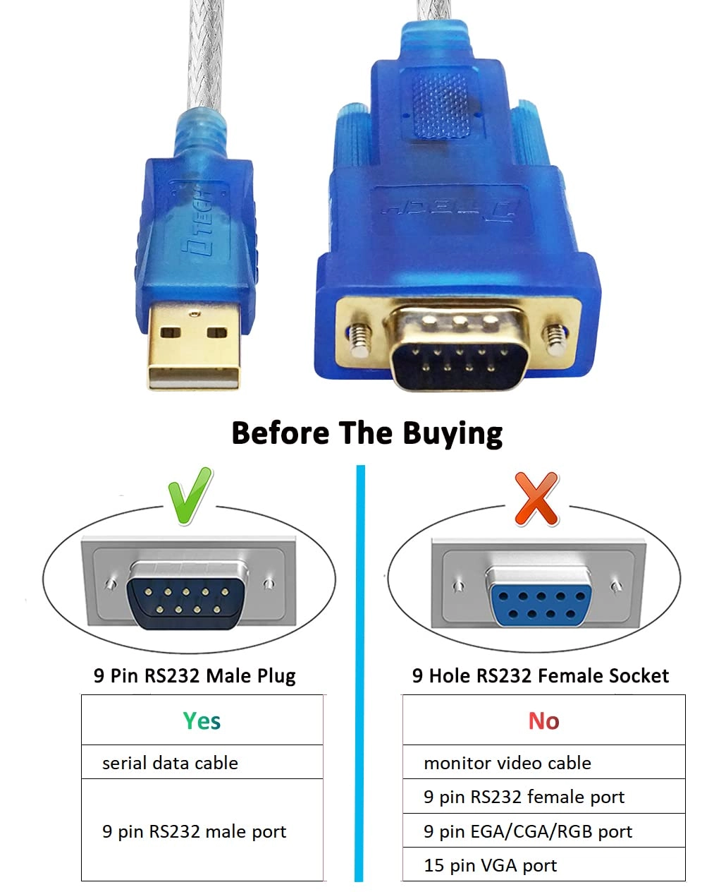 USB to Serial Adapter Cable