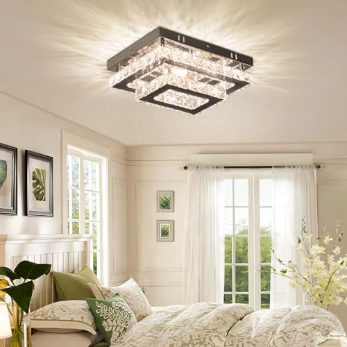 Crystal LED Ceiling Light - 3000K-6500K Dimmable