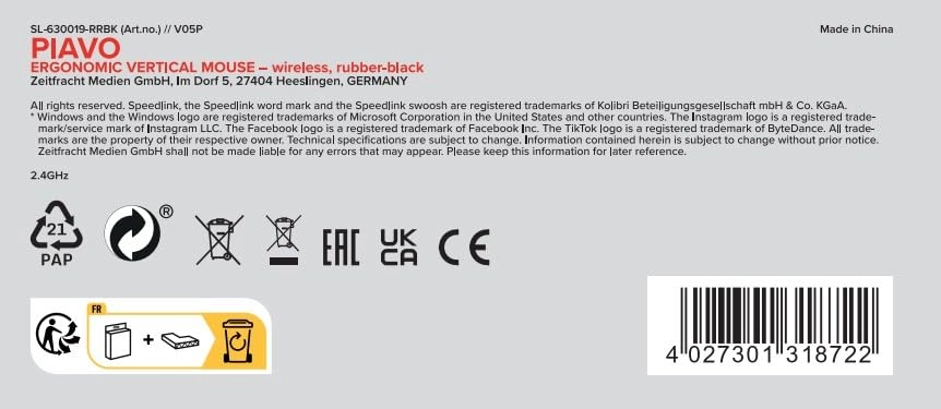 PIAVO PRO Vertical Mouse - USB