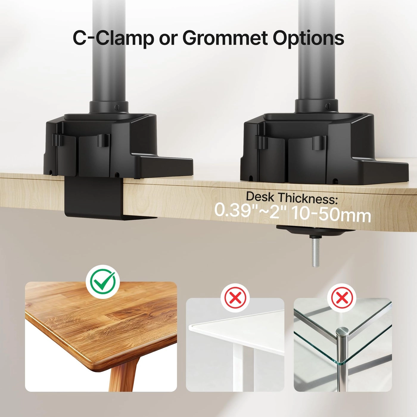 Triple Monitor Stand Mount - 3 17″-32″ VESA 75x75mm/100x100mm