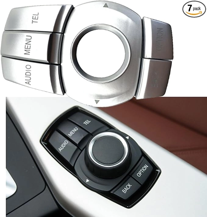 KUBYMOTO Multimedia Controller Mouse Buttons Cover - Silver 7 Pieces