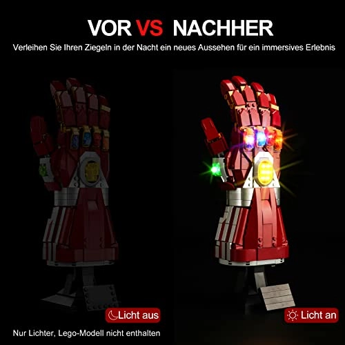LED Light Kit - Plastic Marvel 1 for LEGO Iron Man Nano Gauntlet 76223