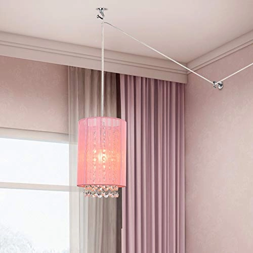 Plug in Chandelier - 1 Light Pink