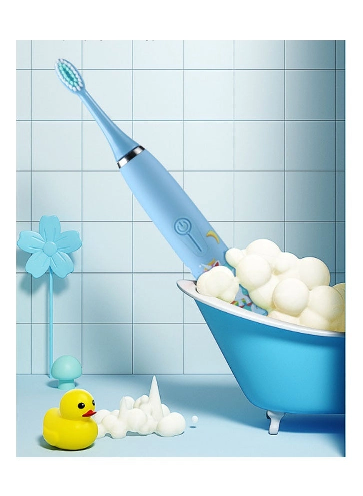 Ultrasonic Electric Children's Toothbrush - Super Soft Waterproof USB Charging 6 Heads
