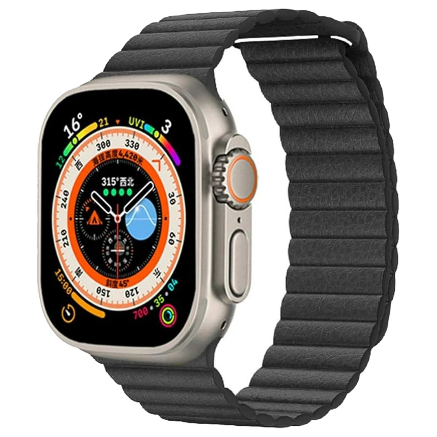 Leather Magnetic Link Watch Band for Apple Watch - 44/45mm