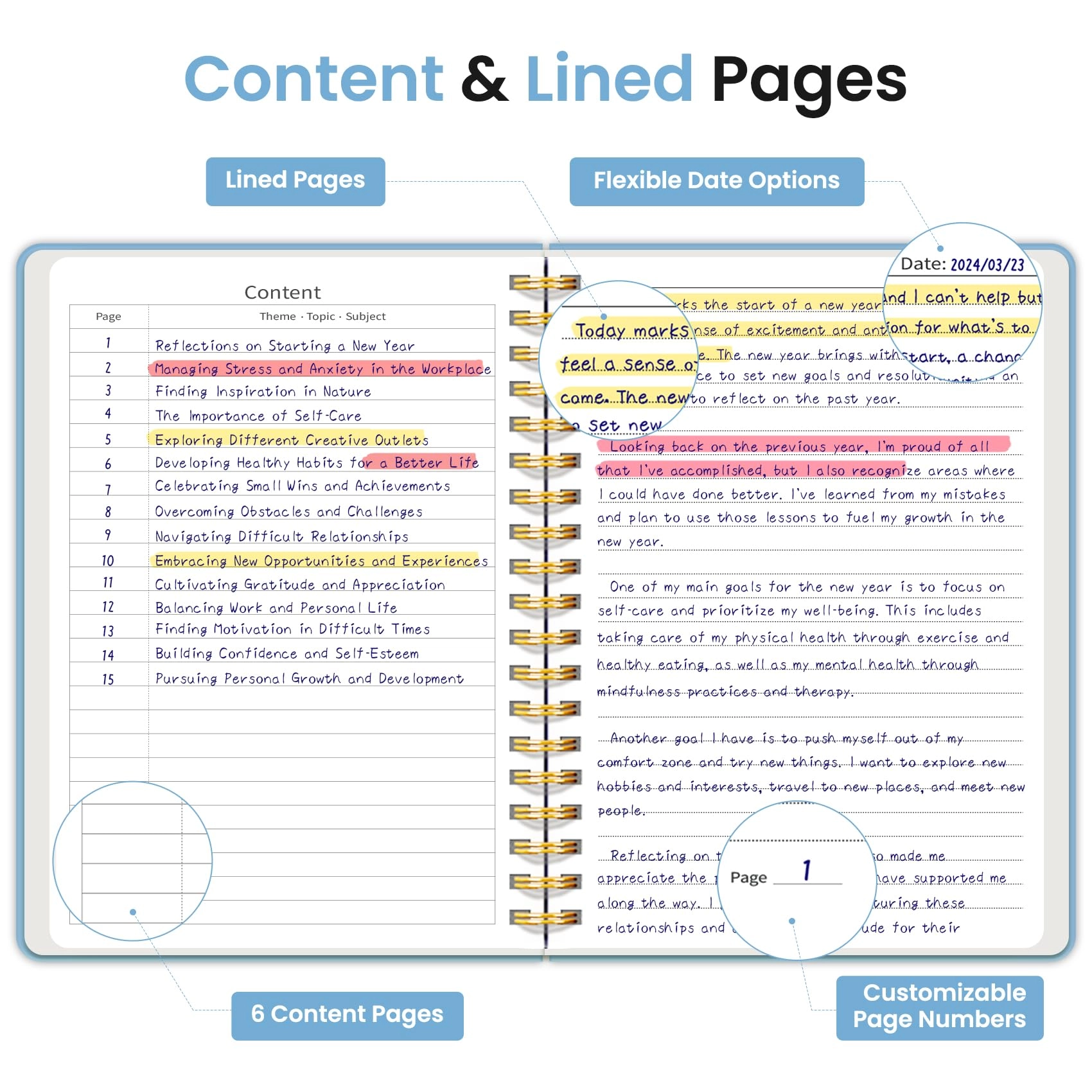 Spiral Notebook B5 Spiral - Lined 300 Pages
