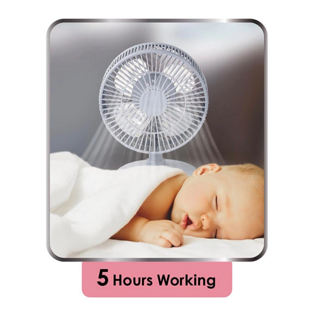 Portable Table Fan - 3 Speed USB Rechargeable 5 Hours Working Time